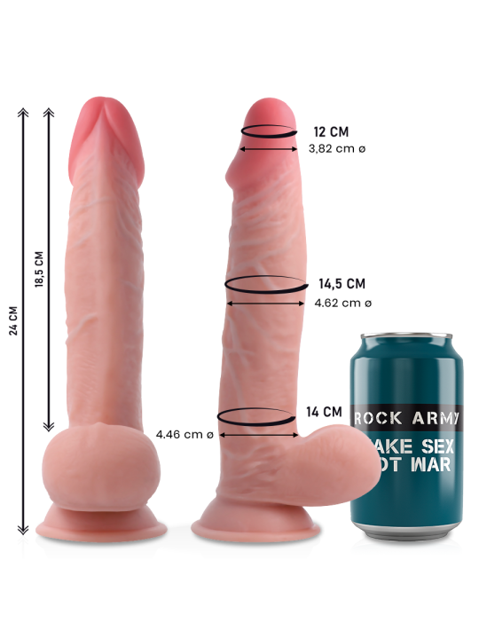 ROCKARMY SHERMAN DILDO REALISTA DUAL DENSITY 24 CM O 462 CM