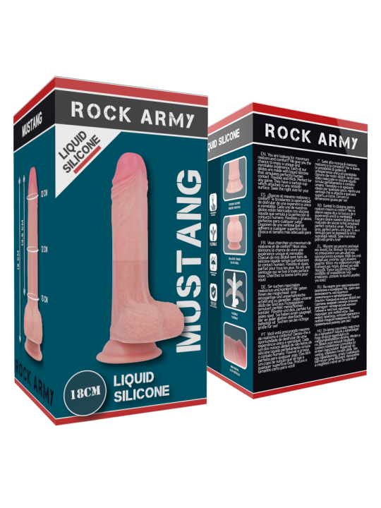 ROCKARMY MUSTANG DILDO REALISTICO LIQUID SILICONE 18 CM O 414 CM