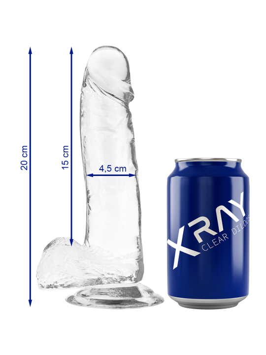 X RAY CLEAR DILDO REALISTA TRANSPARENTE 20 CM O 45 CM