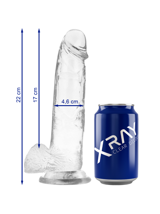X RAY CLEAR DILDO REALISTA TRANSPARENTE 22 CM O 46 CM
