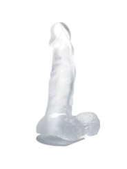 BAILE DILDO REALISTICO CON VENTOSA Y TESTICULOS 167 CM TRANSPARENTE