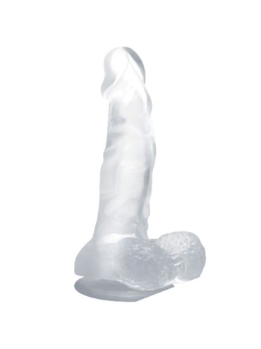BAILE DILDO REALISTICO CON VENTOSA Y TESTICULOS 167 CM TRANSPARENTE