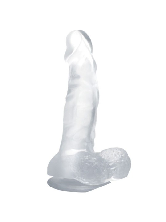 BAILE DILDO REALISTICO CON VENTOSA Y TESTICULOS 167 CM TRANSPARENTE