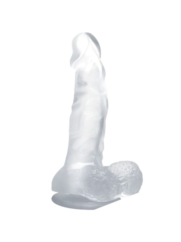 BAILE DILDO REALISTICO CON VENTOSA Y TESTICULOS 167 CM TRANSPARENTE