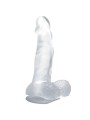 BAILE DILDO REALISTICO CON VENTOSA Y TESTICULOS 167 CM TRANSPARENTE