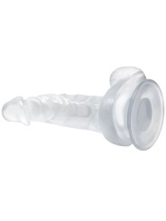 BAILE DILDO REALISTICO CON VENTOSA Y TESTICULOS 167 CM TRANSPARENTE