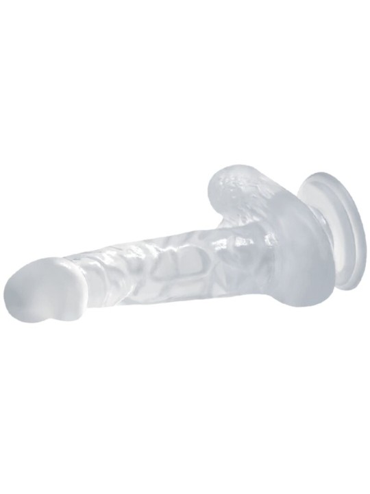 BAILE DILDO REALISTICO CON VENTOSA Y TESTICULOS 167 CM TRANSPARENTE
