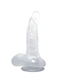 BAILE DILDO REALISTICO CON VENTOSA Y TESTICULOS 167 CM TRANSPARENTE