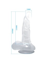 BAILE DILDO REALISTICO CON VENTOSA Y TESTICULOS 167 CM TRANSPARENTE