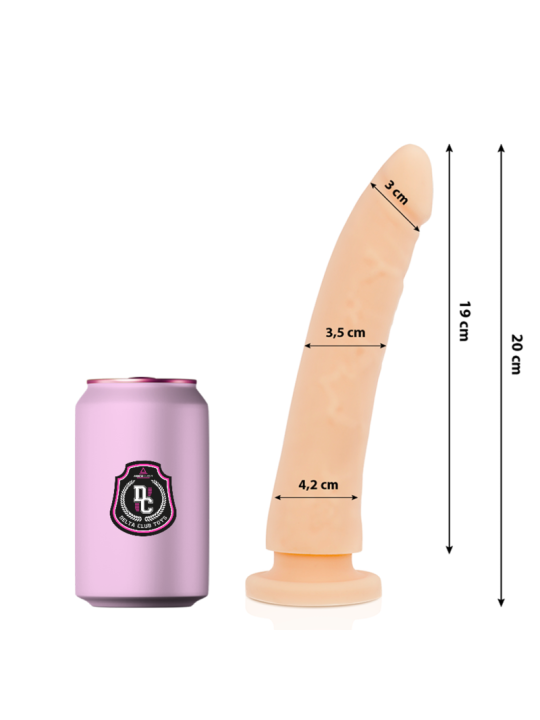 DELTA CLUB DILDO REALISTA NATURAL SILICONA MEDICA 20 CM O 4 CM