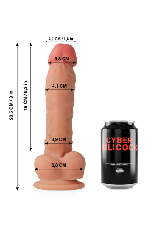 CYBER SILICOCK MAGNUS REALISTICO SILICONA LIQUIDA 205 CM O 41 CM