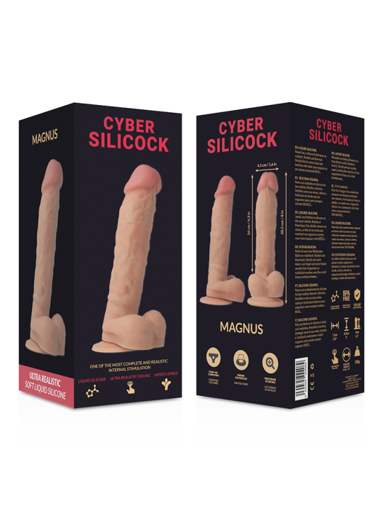 CYBER SILICOCK MAGNUS REALISTICO SILICONA LIQUIDA 205 CM O 41 CM