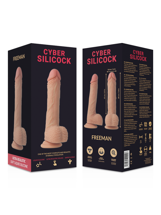 CYBER SILICOCK FREEMAN REALISTICO SILICONA LIQUIDA 20 CM O 38 CM