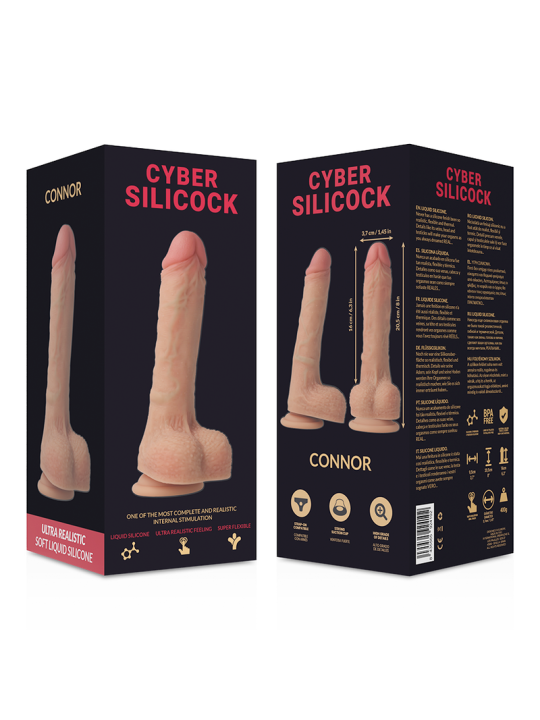 CYBER SILICOCK CONNOR REALISTICO SILICONA LIQUIDA 205 CM O 37 CM