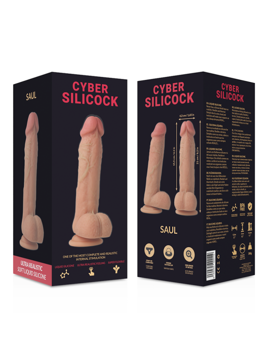 CYBER SILICOCK SAUL REALISTICO SILICONA LIQUIDA 21 CM O 42 CM