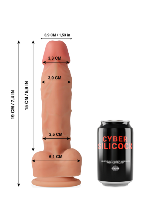CYBER SILICOCK OLIVER REALISTICO SILICONA LIQUIDA 19 CM O 39 CM
