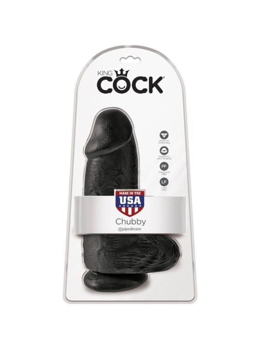 KING COCK PENE REALISTICO CHUBBY 23 CM NEGRO