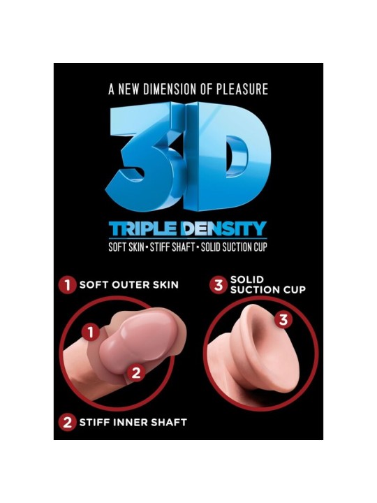 KING COCK PENE REALISTICO 3D CON TESTICULOS 248 CM NATURAL