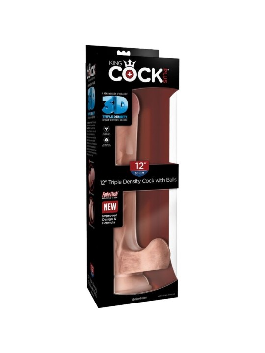 KING COCK PENE REALISTICO 3D CON TESTICULOS 248 CM NATURAL