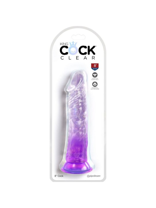 KING COCK CLEAR PENE REALISTICO 197 CM MORADO