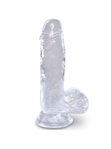 KING COCK CLEAR PENE REALISTICO CON TESTICULOS 101 CM TRANSPARENTE