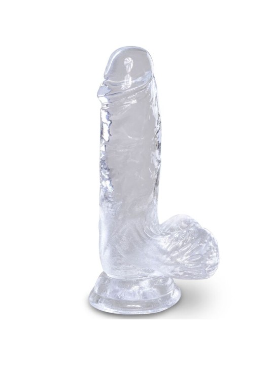 KING COCK CLEAR PENE REALISTICO CON TESTICULOS 101 CM TRANSPARENTE