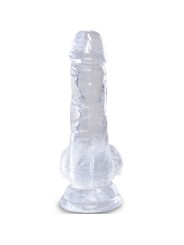 KING COCK CLEAR PENE REALISTICO CON TESTICULOS 101 CM TRANSPARENTE