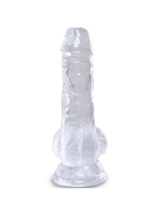KING COCK CLEAR PENE REALISTICO CON TESTICULOS 101 CM TRANSPARENTE