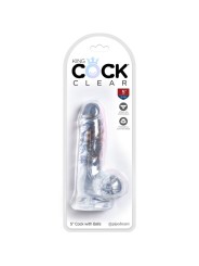 KING COCK CLEAR PENE REALISTICO CON TESTICULOS 101 CM TRANSPARENTE