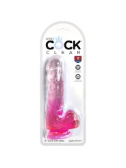 KING COCK CLEAR PENE REALISTICO CON TESTICULOS 135 CM ROSA