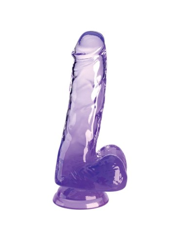 KING COCK CLEAR PENE REALISTICO CON TESTICULOS 135 CM MORADO