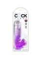KING COCK CLEAR PENE REALISTICO CON TESTICULOS 135 CM MORADO