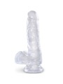 KING COCK CLEAR PENE REALISTICO CON TESTICULOS 135 CM TRANSPARENTE