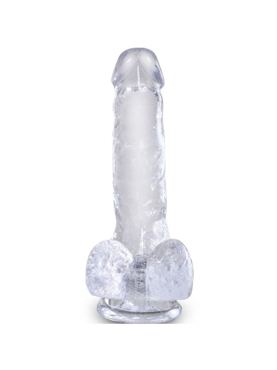 KING COCK CLEAR PENE REALISTICO CON TESTICULOS 135 CM TRANSPARENTE