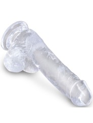 KING COCK CLEAR PENE REALISTICO CON TESTICULOS 135 CM TRANSPARENTE