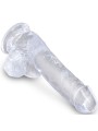 KING COCK CLEAR PENE REALISTICO CON TESTICULOS 135 CM TRANSPARENTE