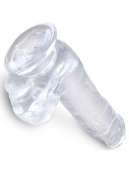 KING COCK CLEAR PENE REALISTICO CON TESTICULOS 135 CM TRANSPARENTE