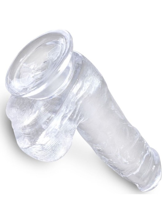 KING COCK CLEAR PENE REALISTICO CON TESTICULOS 135 CM TRANSPARENTE
