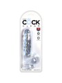 KING COCK CLEAR PENE REALISTICO CON TESTICULOS 135 CM TRANSPARENTE