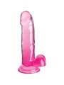 KING COCK CLEAR PENE REALISTICO CON TESTICULOS 152 CM ROSA