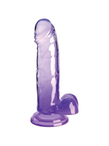 KING COCK CLEAR PENE REALISTICO CON TESTICULOS 152 CM MORADO