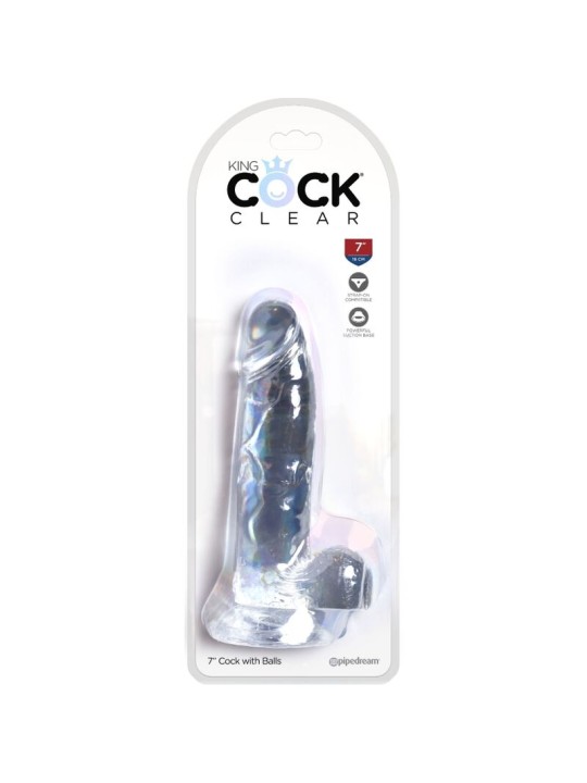 KING COCK CLEAR PENE REALISTICO CON TESTICULOS 152 CM TRANSPARENTE