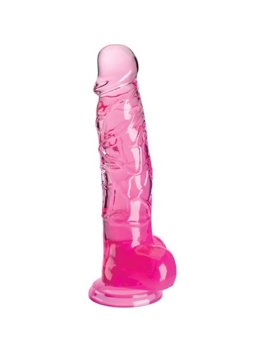 KING COCK CLEAR PENE REALISTICO CON TESTICULOS 165 CM ROSA