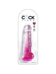 KING COCK CLEAR PENE REALISTICO CON TESTICULOS 165 CM ROSA