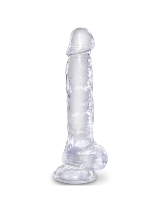 KING COCK CLEAR PENE REALISTICO CON TESTICULOS 165 CM TRANSPARENTE