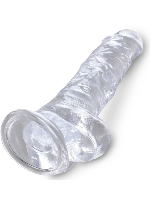 KING COCK CLEAR PENE REALISTICO CON TESTICULOS 165 CM TRANSPARENTE