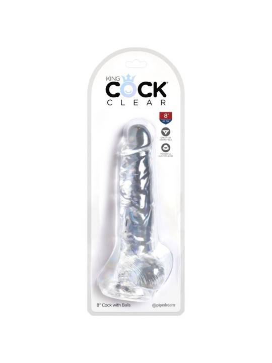 KING COCK CLEAR PENE REALISTICO CON TESTICULOS 165 CM TRANSPARENTE