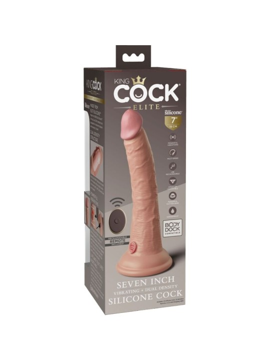 KING COCK ELITE DILDO REALISTICO VIBRADOR SILICONA CONTROL REMOTO 178 CM