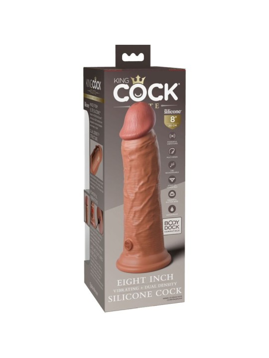 KING COCK ELITE DILDO REALISTICO VIBRADOR SILICONA 203 CM CARAMELO