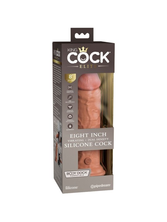KING COCK ELITE DILDO REALISTICO VIBRADOR SILICONA 203 CM CARAMELO